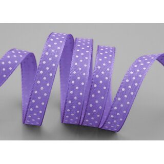 3 m x 10 mm Taftband einsetig bedruckt mit Punkten FLIEDER Lavendel formstabil ohne Draht Dekoband Schleifenband Ostern Frhjahr Kinder gepunktet