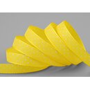 3 m x 10 mm Taftband einsetig bedruckt mit Punkten GELB...