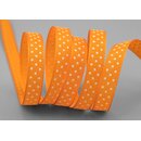 3 m x 10 mm Taftband einsetig bedruckt mit Punkten ORANGE...