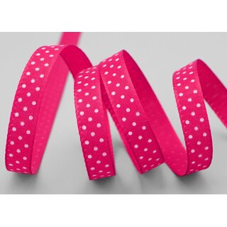 3 m x 10 mm Taftband einsetig bedruckt mit Punkten PINK formstabil ohne Draht Dekoband Schleifenband Ostern Frhjahr Kinder gepunktet