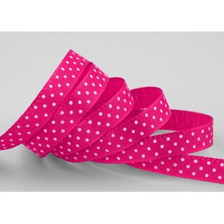 25 m x 10 mm Taftband einsetig bedruckt mit Punkten PINK formstabil ohne Draht Dekoband Schleifenband Ostern Frhjahr Kinder gepunktet