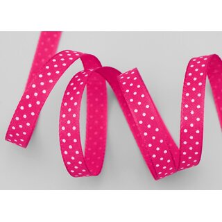 25 m x 10 mm Taftband einsetig bedruckt mit Punkten PINK formstabil ohne Draht Dekoband Schleifenband Ostern Frhjahr Kinder gepunktet