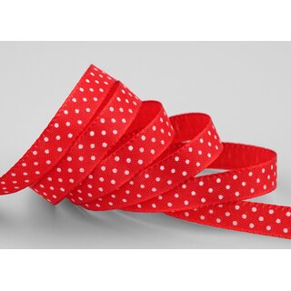 25 m x 10 mm Taftband einsetig bedruckt mit Punkten ROT formstabil ohne Draht Dekoband Schleifenband Ostern Frhjahr Kinder gepunktet
