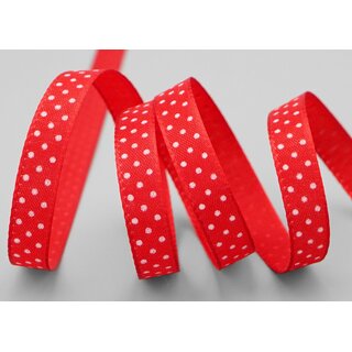 25 m x 10 mm Taftband einsetig bedruckt mit Punkten ROT formstabil ohne Draht Dekoband Schleifenband Ostern Frhjahr Kinder gepunktet