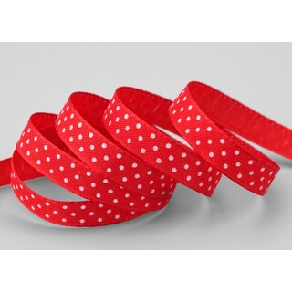 25 m x 10 mm Taftband einsetig bedruckt mit Punkten ROT formstabil ohne Draht Dekoband Schleifenband Ostern Frhjahr Kinder gepunktet