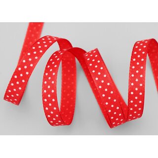 25 m x 10 mm Taftband einsetig bedruckt mit Punkten ROT formstabil ohne Draht Dekoband Schleifenband Ostern Frhjahr Kinder gepunktet