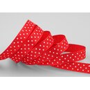 25 m x 10 mm Taftband einsetig bedruckt mit Punkten ROT...