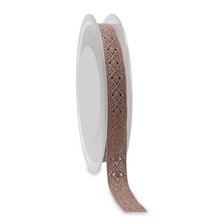 1 m x 15 mm Spitzenband FLORENCE Taupe Toffee Spitze METERWARE Hkelband 100% Baumwolle Dekoband gehkelt Spitzenborte umweltfreundlich