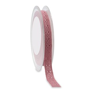 15 m x 15 mm Spitzenband FLORENCE Altrosa Rosa Spitze Hkelband 100% Baumwolle Dekoband gehkelt Spitzenborte umweltfreundlich