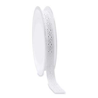 15 m x 15 mm Spitzenband FLORENCE Weiss Spitze Hkelband 100% Baumwolle Dekoband gehkelt Spitzenborte umweltfreundlich