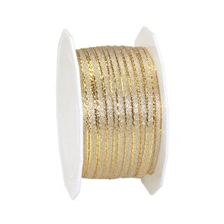 3 m x 5 mm Brokatband AMADEUS GOLD Schleifenband mit Webkanten Metallic Dekoband glnzend Brokat Lurex Hochzeit Weihnachten Lurexband
