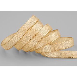 3 m x 10 mm Brokatband AMADEUS GOLD Schleifenband mit Webkanten Metallic Dekoband glnzend Brokat Lurex Hochzeit Weihnachten Lurexband