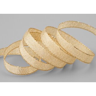 3 m x 10 mm Brokatband AMADEUS GOLD Schleifenband mit Webkanten Metallic Dekoband glnzend Brokat Lurex Hochzeit Weihnachten Lurexband