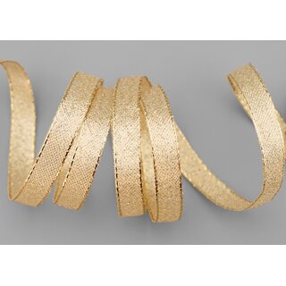 3 m x 10 mm Brokatband AMADEUS GOLD Schleifenband mit Webkanten Metallic Dekoband glnzend Brokat Lurex Hochzeit Weihnachten Lurexband