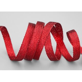 3 m x 10 mm Brokatband AMADEUS ROT Schleifenband mit Webkanten Metallic Dekoband glnzend Brokat Lurex Hochzeit Weihnachten Lurexband