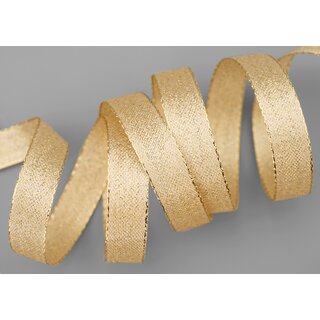 3 m x 15 mm Brokatband AMADEUS GOLD Schleifenband mit Webkanten Metallic Dekoband glnzend Brokat Lurex Hochzeit Weihnachten Lurexband