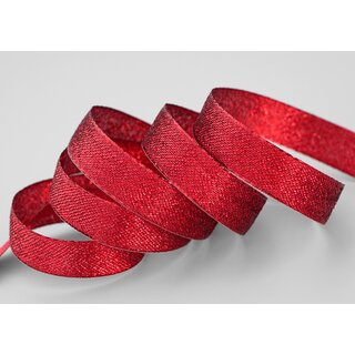 3 m x 15 mm Brokatband AMADEUS ROT Schleifenband mit Webkanten Metallic Dekoband glnzend Brokat Lurex Hochzeit Weihnachten Lurexband