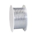 50 m x 5 mm Brokatband AMADEUS SILBER Schleifenband mit...