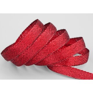 20 m x 10 mm Brokatband AMADEUS ROT Schleifenband mit Webkanten Metallic Dekoband glnzend Brokat Lurex Hochzeit Weihnachten Lurexband