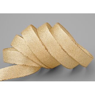 20 m x 15 mm Brokatband AMADEUS GOLD Schleifenband mit Webkanten Metallic Dekoband glnzend Brokat Lurex Hochzeit Weihnachten Lurexband
