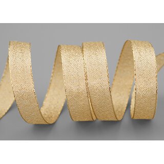 20 m x 15 mm Brokatband AMADEUS GOLD Schleifenband mit Webkanten Metallic Dekoband glnzend Brokat Lurex Hochzeit Weihnachten Lurexband