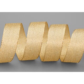 20 m x 25 mm Brokatband AMADEUS GOLD Schleifenband mit Webkanten Metallic Dekoband glnzend Brokat Lurex Hochzeit Weihnachten Lurexband
