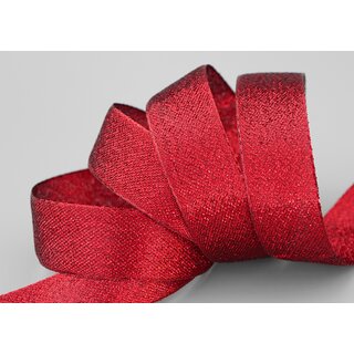 20 m x 25 mm Brokatband AMADEUS ROT Schleifenband mit Webkanten Metallic Dekoband glnzend Brokat Lurex Hochzeit Weihnachten Lurexband