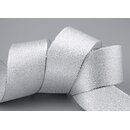 20 m x 40 mm Brokatband AMADEUS SILBER Schleifenband mit...