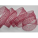 3 m x 25 mm Gitterband Alex BORDEAUX Weinrot Dekoband mit...