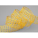 3 m x 25 mm Gitterband Alex GELB Dekoband mit Drahtkanten...