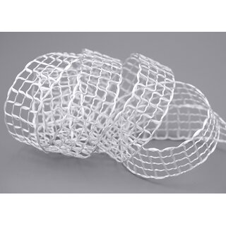3 m x 25 mm Gitterband Alex WEISS Dekoband mit Drahtkanten Drahtkantenband Lurexband Netzband Floristik Lurex