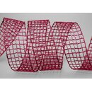 3 m x 40 mm Gitterband Alex BORDEAUX Weinrot Dekoband mit...