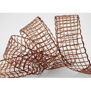 3 m x 40 mm Gitterband Alex BRAUN Dunkelbraun Dekoband mit Drahtkanten Drahtkantenband Lurexband Netzband Floristik Lurex