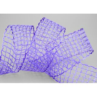 3 m x 40 mm Gitterband Alex FLIEDER Lavendel Dekoband mit Drahtkanten Drahtkantenband Lurexband Netzband Floristik Lurex