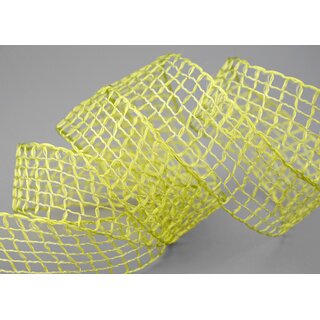 3 m x 40 mm Gitterband Alex Hellgrn Lemongrn Dekoband mit Drahtkanten Drahtkantenband Lurexband Netzband Floristik Lurex