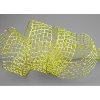 3 m x 40 mm Gitterband Alex Hellgrn Lemongrn Dekoband mit Drahtkanten Drahtkantenband Lurexband Netzband Floristik Lurex