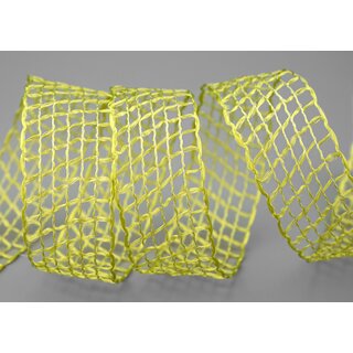 3 m x 40 mm Gitterband Alex Hellgrn Lemongrn Dekoband mit Drahtkanten Drahtkantenband Lurexband Netzband Floristik Lurex
