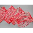3 m x 40 mm Gitterband Alex ROT Dekoband mit Drahtkanten...
