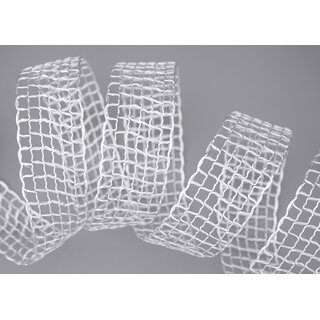 3 m x 40 mm Gitterband Alex WEISS Dekoband mit Drahtkanten Drahtkantenband Lurexband Netzband Floristik Lurex