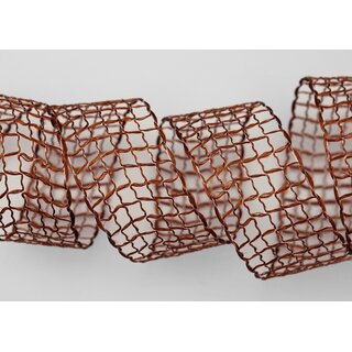 20 m x 40 mm Gitterband Alex BRAUN Dunkelbraun Dekoband mit Drahtkanten Drahtkantenband Lurexband Netzband Floristik Lurex