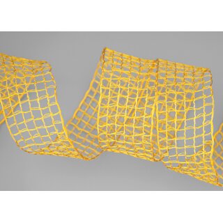 20 m x 40 mm Gitterband Alex GELB Dekoband mit Drahtkanten Drahtkantenband Lurexband Netzband Floristik Lurex