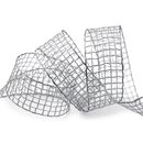 20 m x 40 mm Gitterband Alex GRAU Hellgrau Dekoband mit...