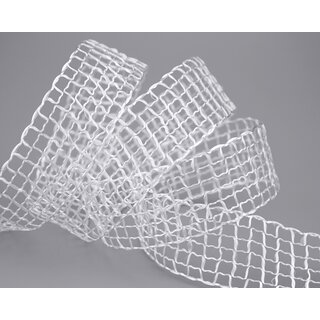 20 m x 40 mm Gitterband Alex WEISS Dekoband mit Drahtkanten Drahtkantenband Lurexband Netzband Floristik Lurex