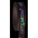 3 m x 25 mm Dekoband HAPPY BIRTHDAY Geburtstag...