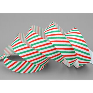 3 m x 15 mm Dekoband LOLIPOP STRIPE Weiss Grn Rot ohne Draht Geschenkband Weihnachten Gestreift Streifen Zuckerstange