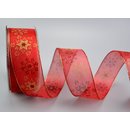 Dekoband  Wonder Snowflakes ROT / GOLD 20 m x 40 mm...