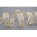 Dekoband  Wonder Snowflakes CREME / GOLD 3 m x 25 mm...