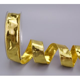20 m x 25 mm Dekoband GLOSSY GOLD Glanzband metallic...