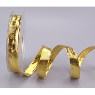 20 m x 15 mm Dekoband GLOSSY GOLD Glanzband metallic Schleifenband mit Draht glnzend Weihnachten