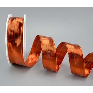 20 m x 25 mm Dekoband GLOSSY KUPFER Glanzband metallic...